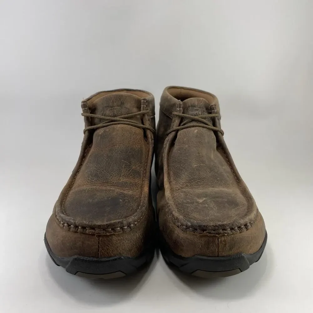 Justin Boots 235 Steel Toe Work Boots Brown Cappie Casual Mens Size 9.5 Chukka